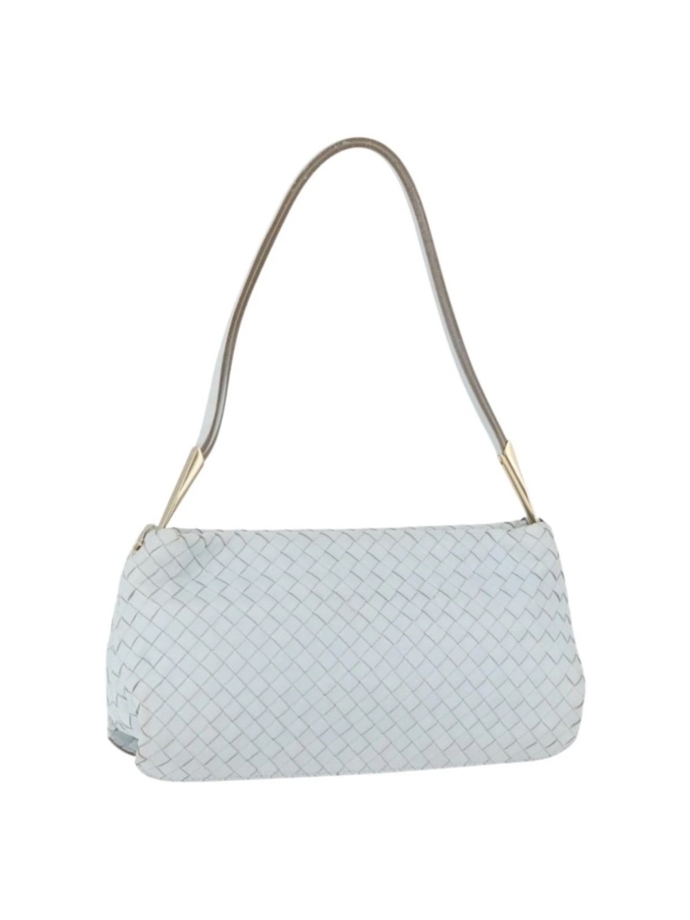 Bottega Veneta Woven Leather Light Blue and Gold Shoulder Bag w/dust bag and COA - Picture 1 of 8